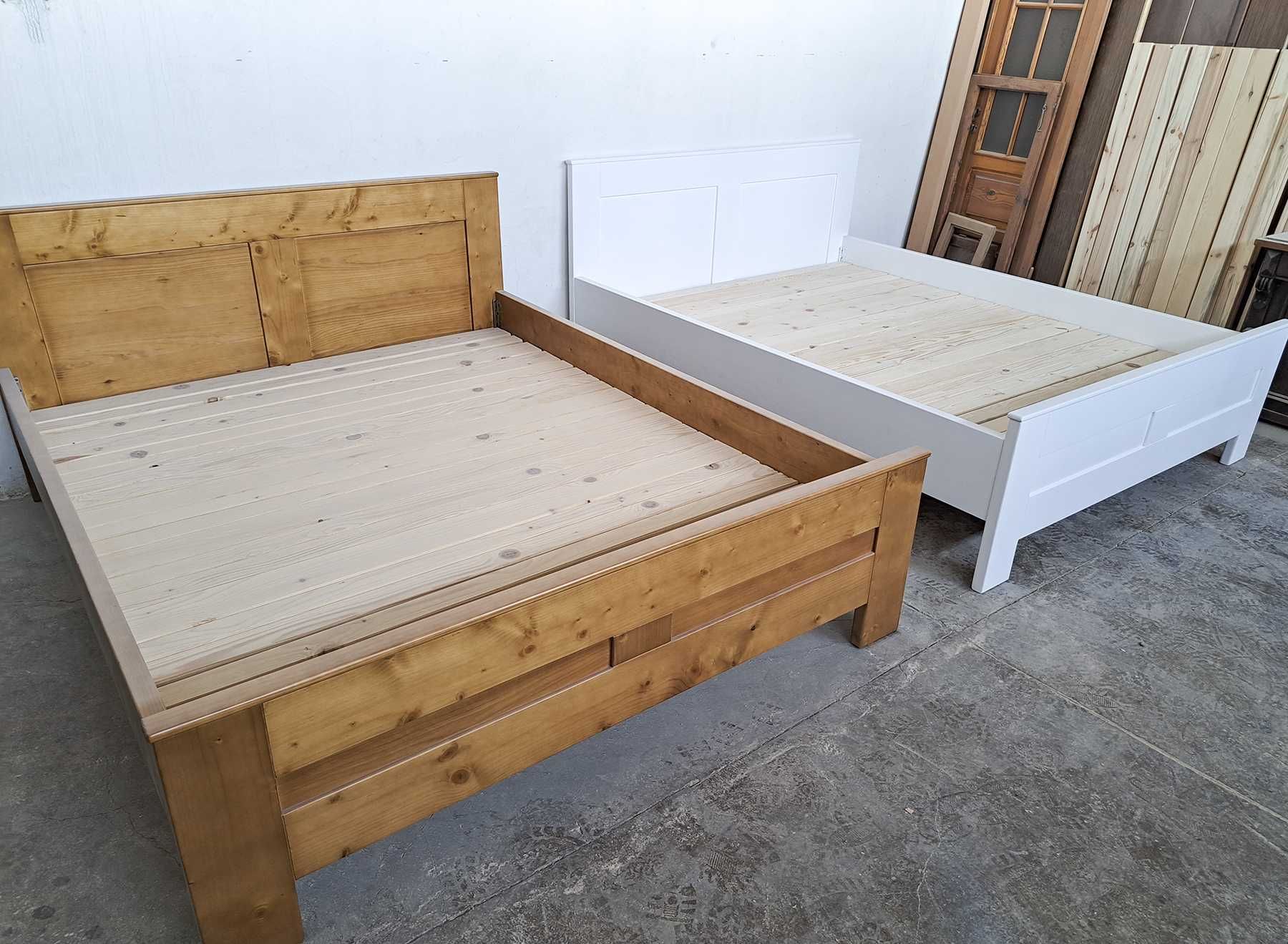 Łóżko drewniane dębowe jesionowe masywne lite drewno taborety stołki