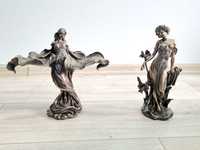 Rzeźba figurka sygnowana Veronese kobiety w stylu secesja zestaw 2 szt