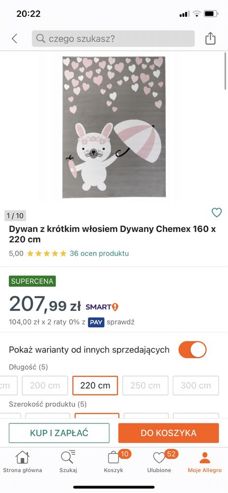 Dywan dla dziewczynki 160x220