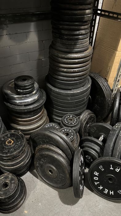 100kg obciążenie żeliwne gryf prosty lamany hantle silownia