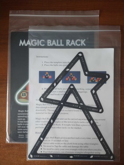 Oryginalne szablony Magic Ball Rack do ustawiania bil Kombo 8+9/10