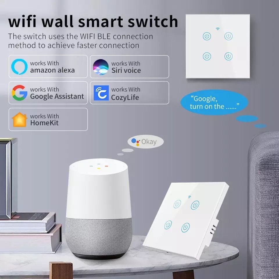 Interruptor inteligente de luz 1/2/3 módulos (Homekit)