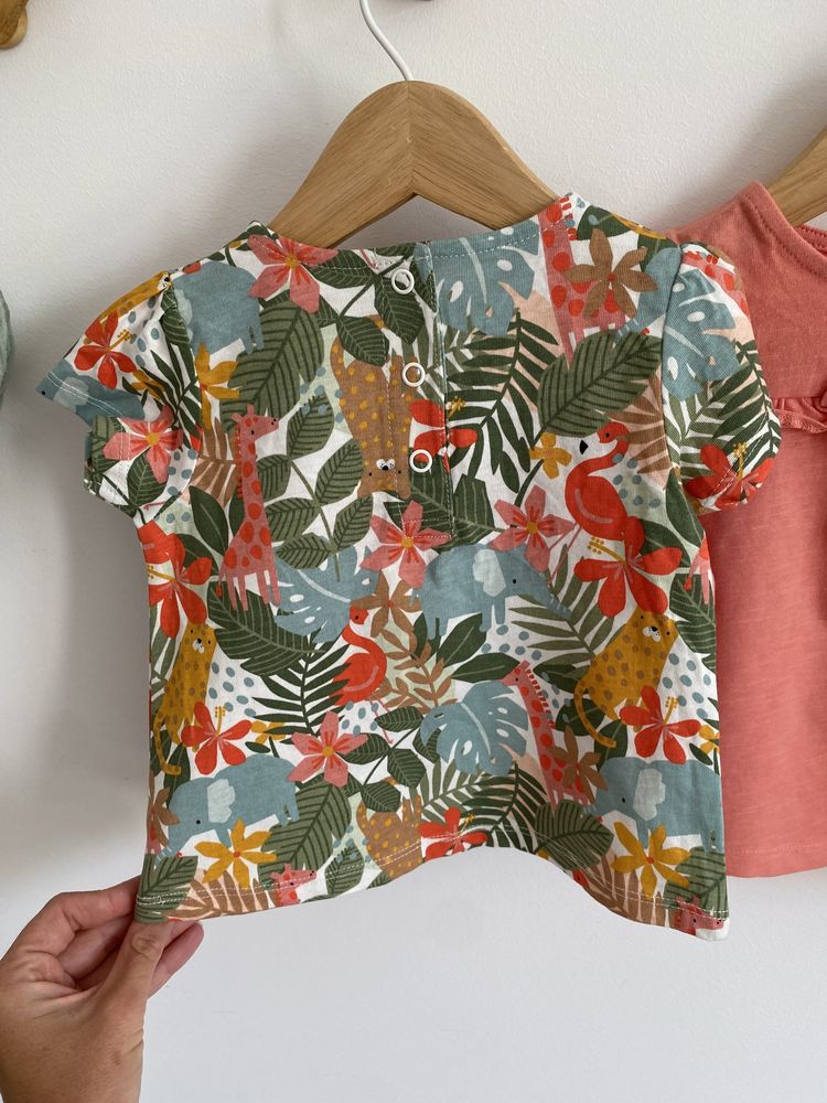 Zestaw Tshirtów TU 74 koralowy w zwierzątka