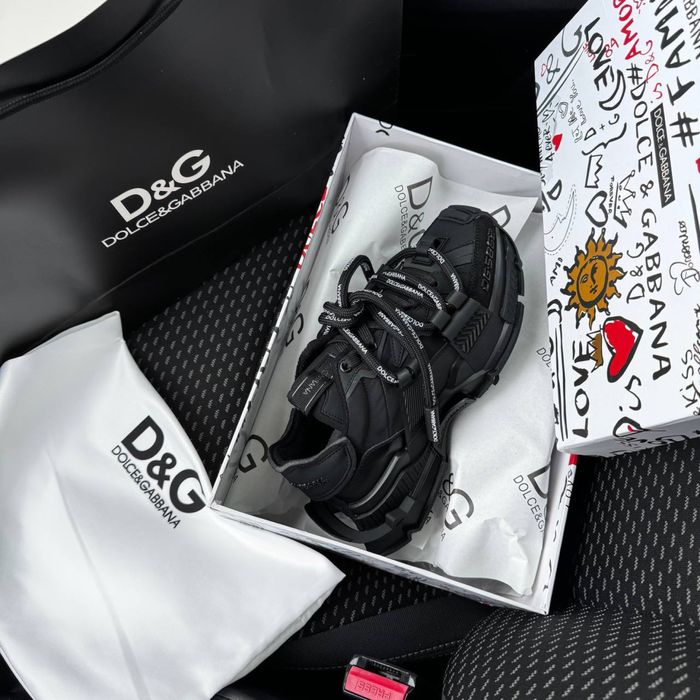 Жіночі кросівки дольче чорні Dolce & Gabanna Space black Premium