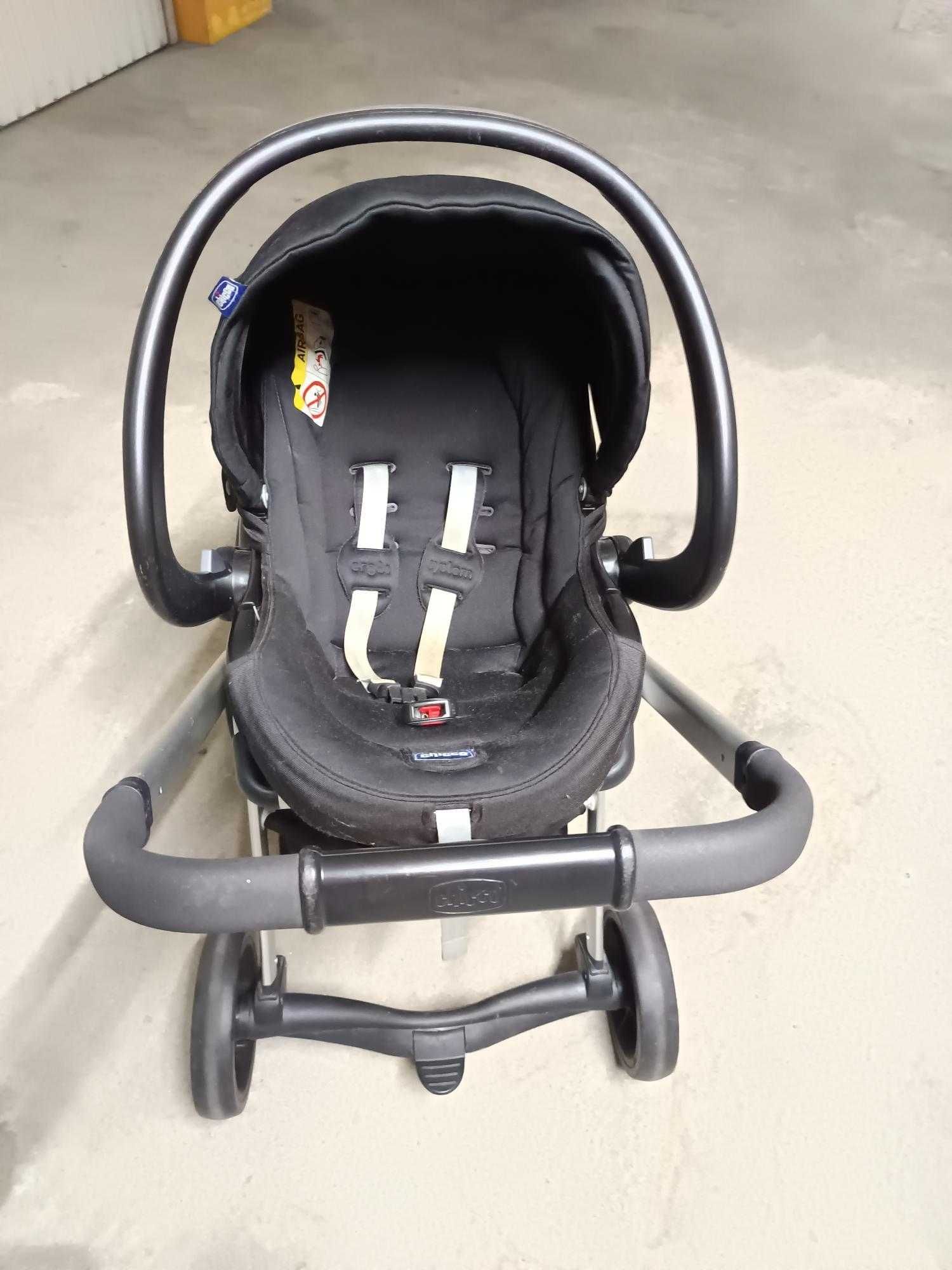 SEMINOVO Carrinho, baby coque (sistema isofix) e mochila porta bebé