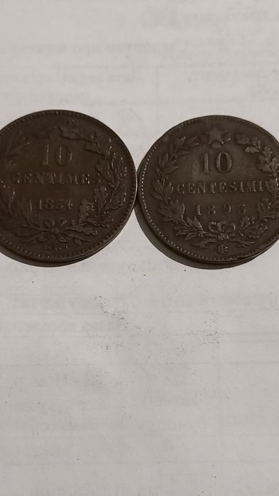 10 CENTIMES 1854г, 10CENTESIMI1893 г