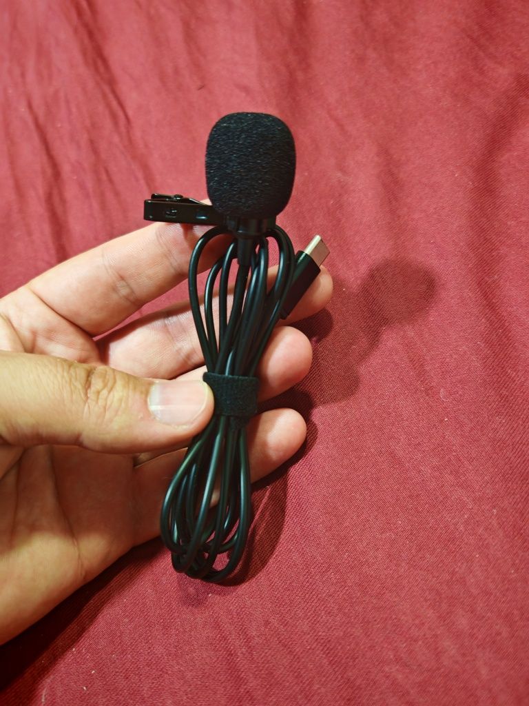 Mikrofon krawatowy przewodowy USB-C 1.5m TG0054