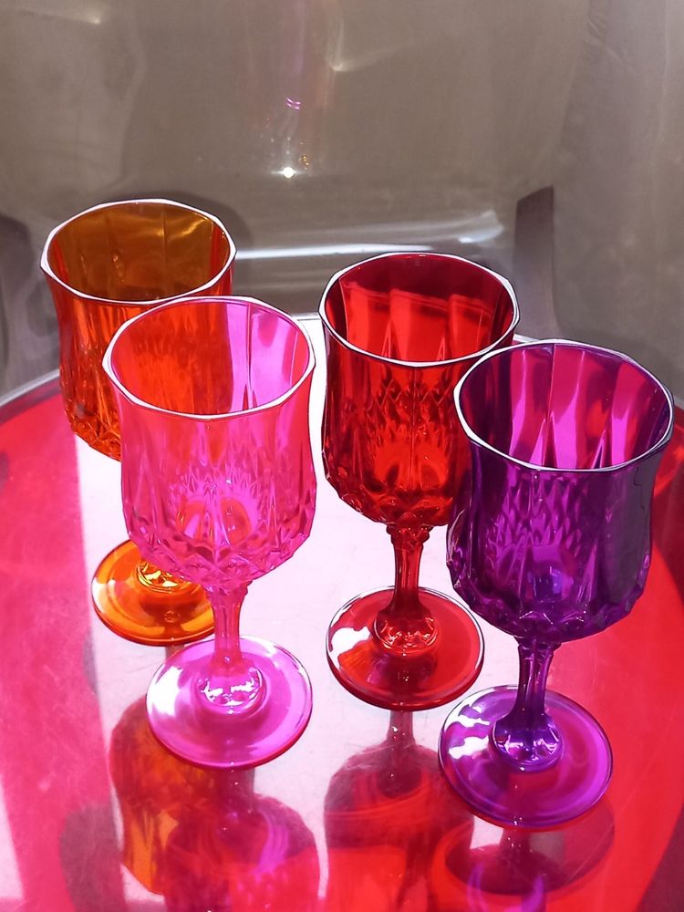 Цветные бокалы CRYSTAL D'ARQUES, Франция