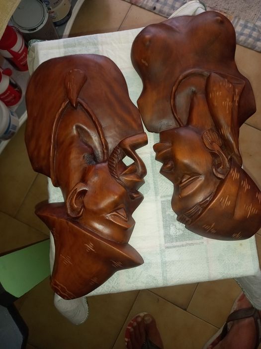 Arte africana-casal de nativos