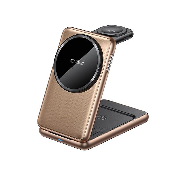 Tech-Protect Qi15W-A42/3In1 Magnetic Magsafe Wireless Charger Desert G