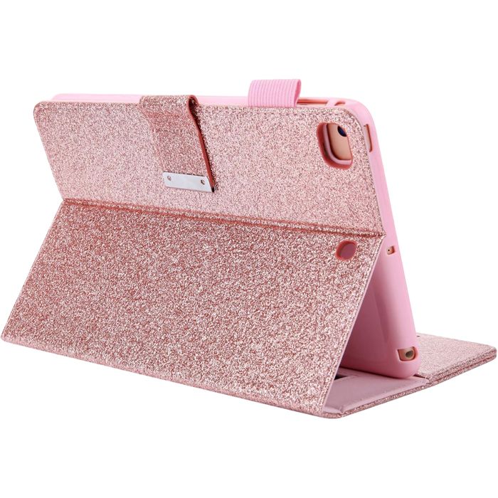 Etui Ochronne do iPad Mini 6 2021 Zamykane Portfel Brokatowe Różowe