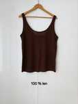 Massimo Dutti lniany top brązowy 100% len bluzka na ramiączkach