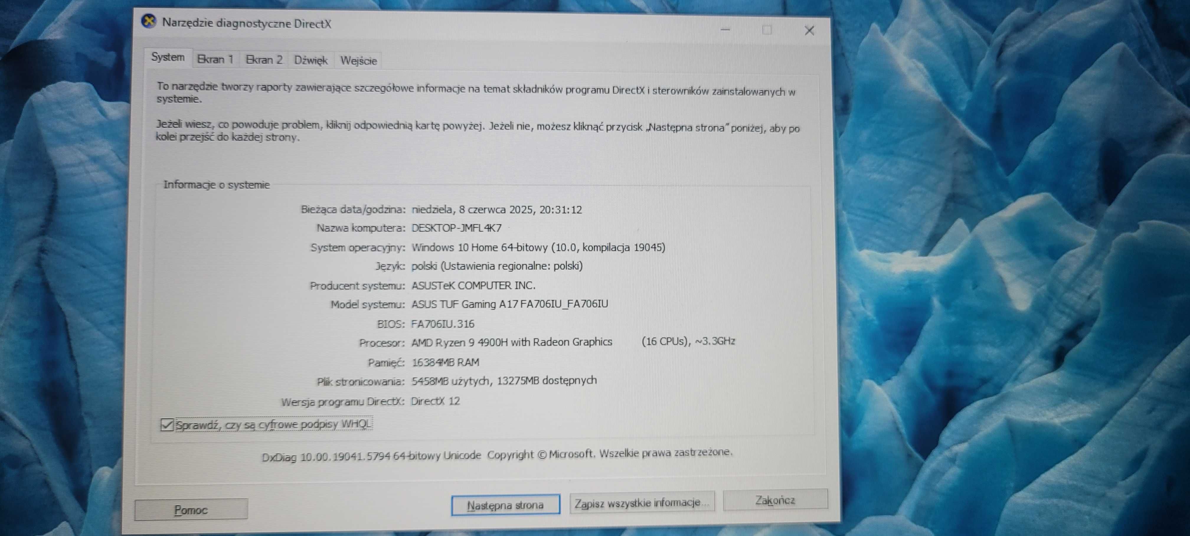 Laptop Asus Tuf Gaming 17 cali