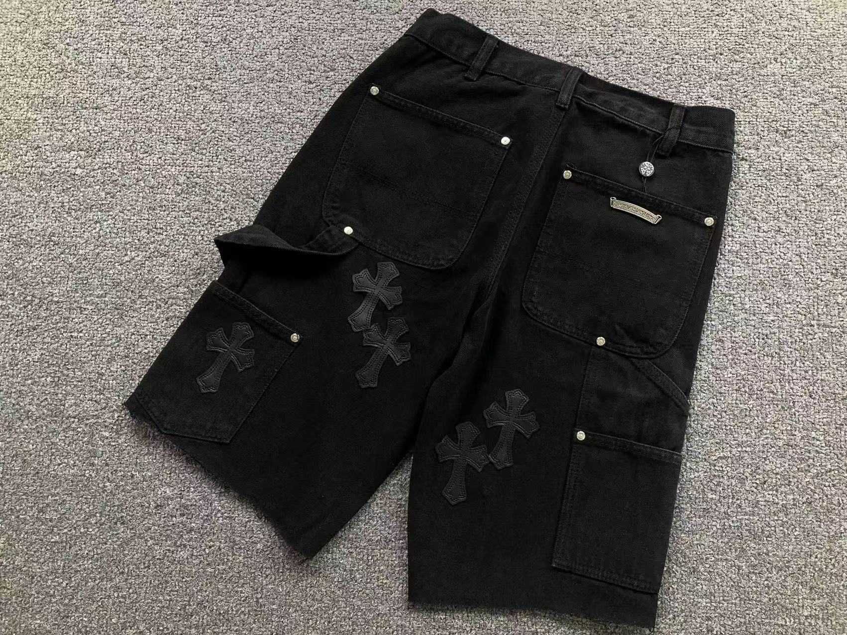 Джинсові шорти Chrome Hearts BLACK шорты хром хартс