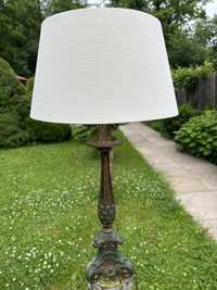 Stara lampa lampka ze swiecznika z metalu kandelabr swiecznik