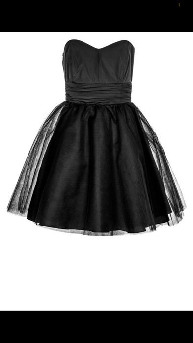 Zalando sukienka studniówka czarna mini tiulowa
