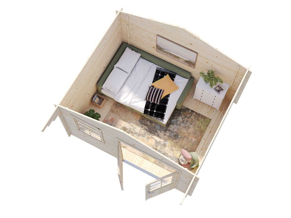 Drewniany domek narzędziowy drewniany magazynek 3.8x3.2m 34mm