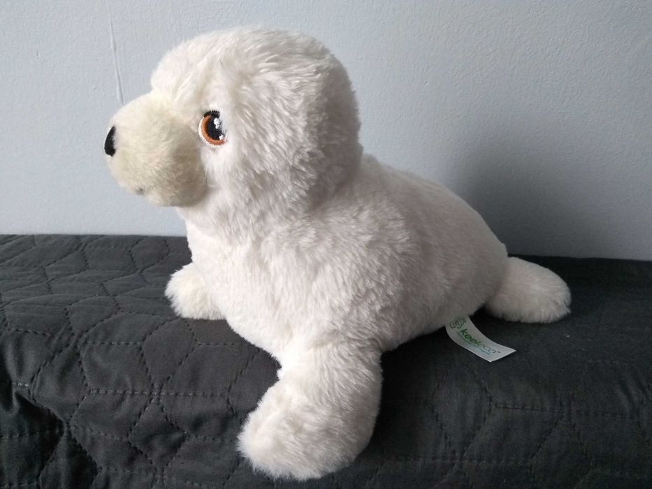 Maskotka pluszowa Foka Foczka biała Keeleco Keel Toys 27 cm