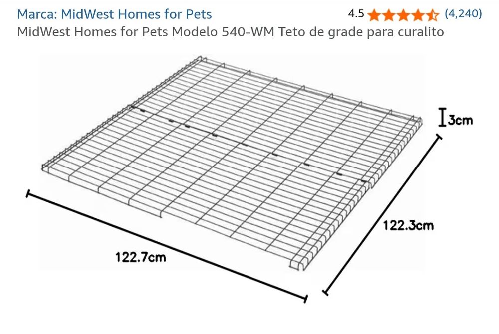 Casa/parque/ grade animais com parte superior