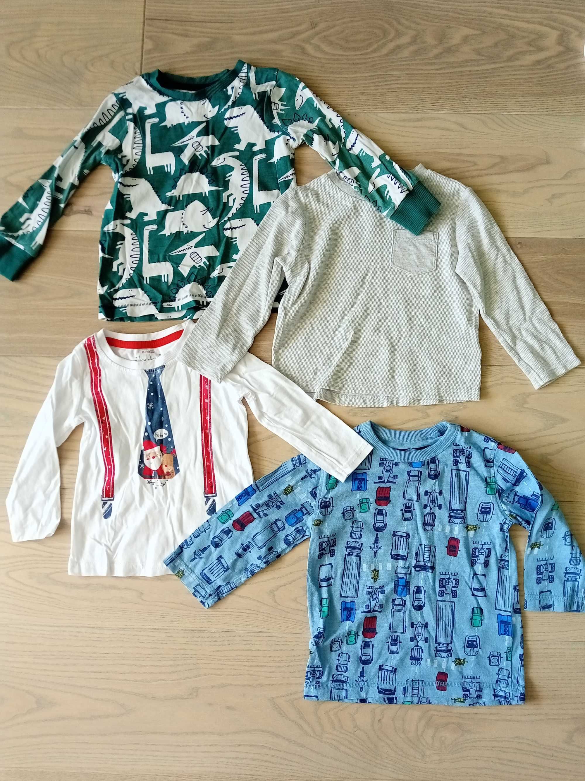Spodnie, bluzy, bluzki z długim rękawem chłopiec r. 80-86 (10 sztuk)