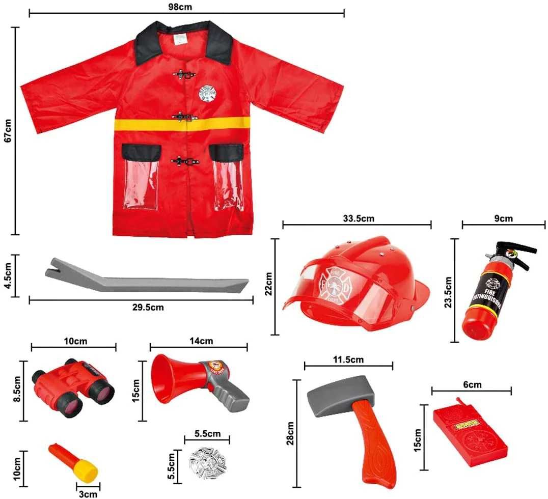 ZESTAW STRAŻAKA kostium dla dzieci + akcesoria
