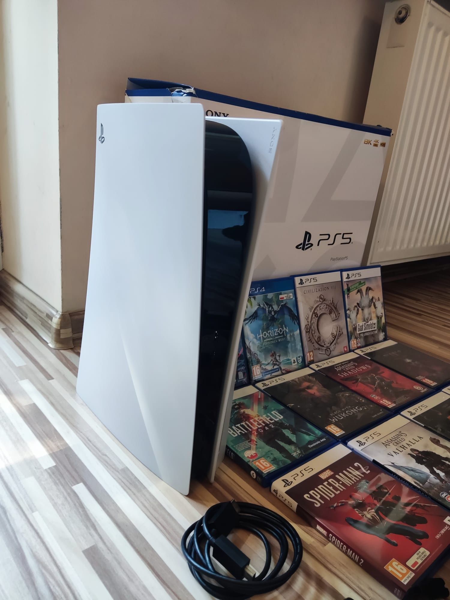 PlayStation 5 ps5 z napędem na płyty spiderman 2 call fc25 assassin