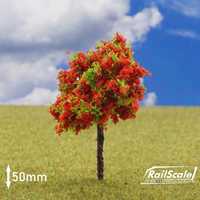 Drzewo z czerwonymi kwiatami DRUT 40 mm H0 1:87