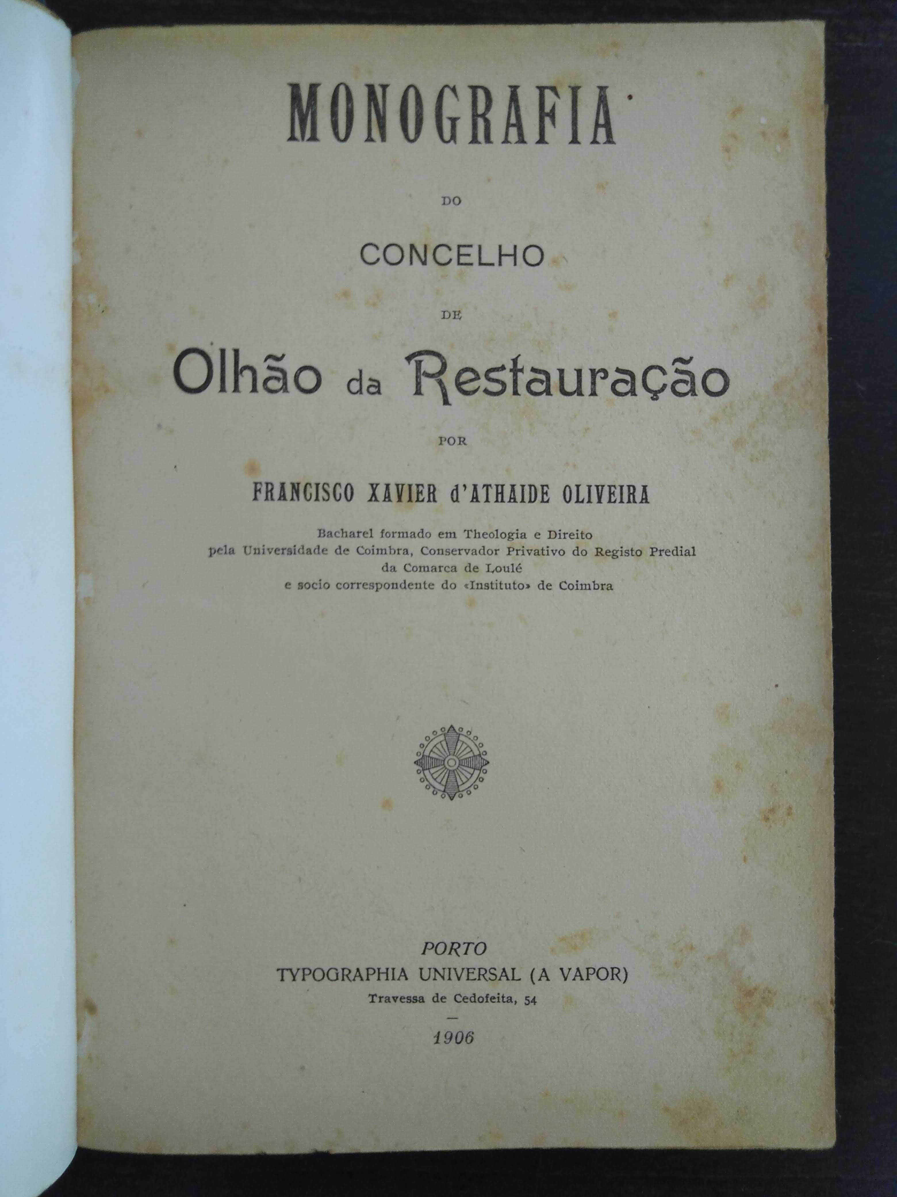 livro: A. Oliveira "Monografia do concelho de Olhão da Restauração"