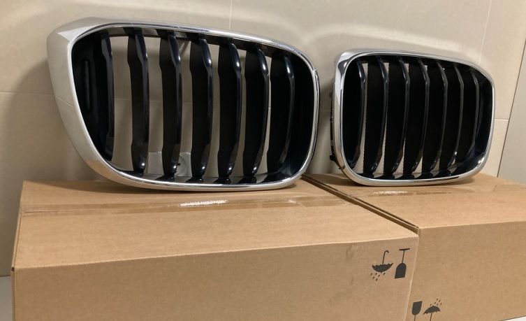 GRILL NERKI BMW X3 G01   X4 G02  M Pakiet Gloss Silver Oryginalne Nowe