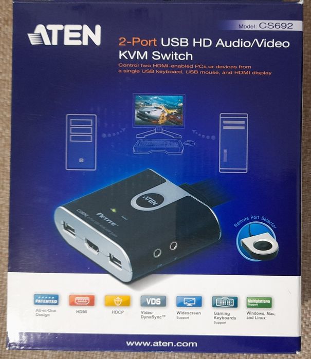 KVM переключатель Aten CS-692 (CS692-AT)
KVM переключатель Aten CS-692
