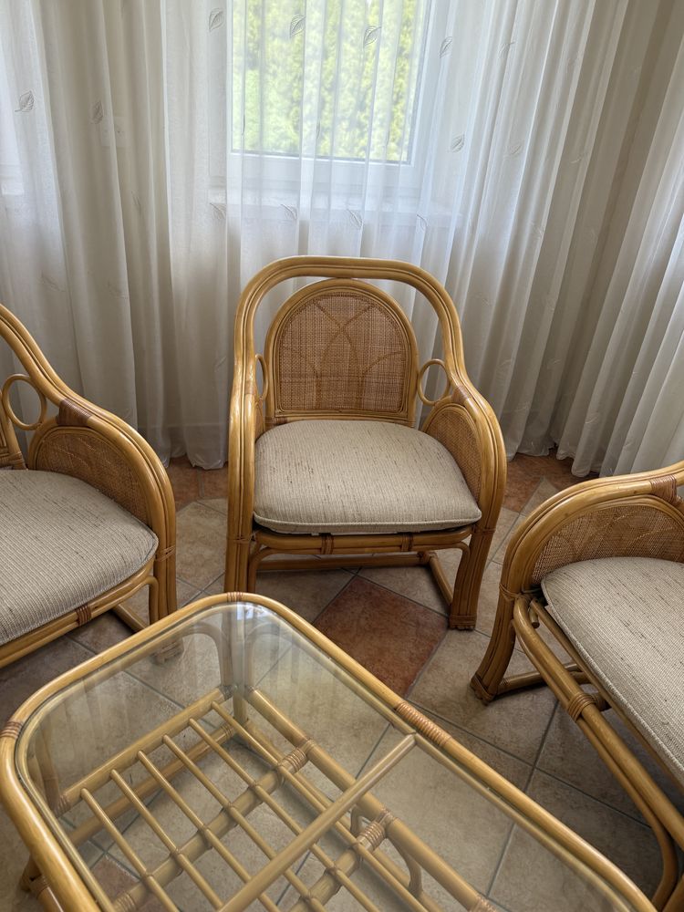 Meble rattan komplet