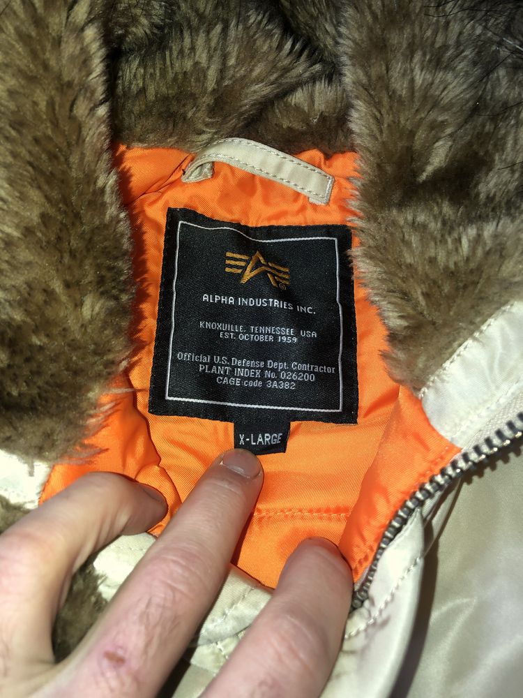 Куртка парка альфа Alpha Industries N3B L бежива рідкісний колір