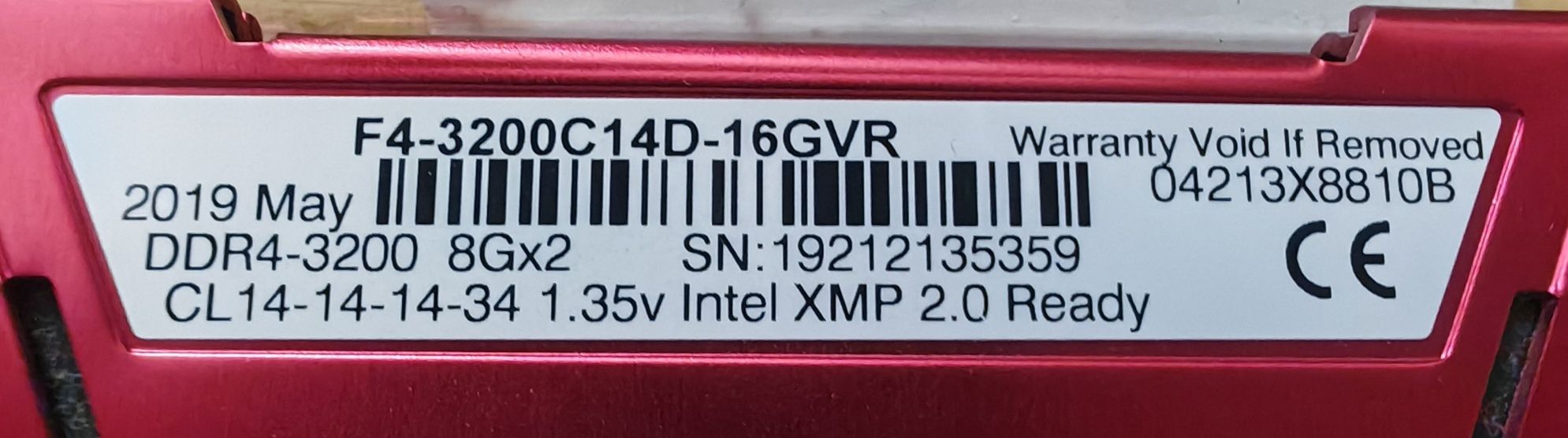 Pamięć 16GB (2x8) DDR4 CL14 G.Skill Ripjaws V  3200MHz Rar !!
