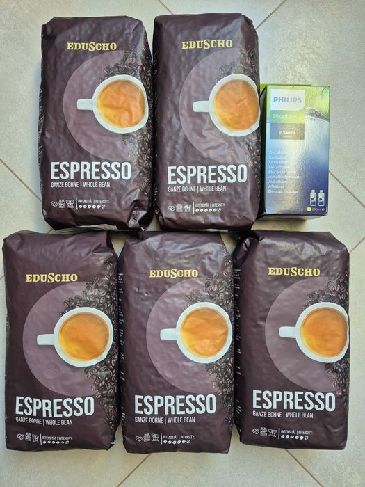 Eduscho Espresso 5 kg oryginalna ziarn gratis 2 x Odkamieniacz PHILIPS