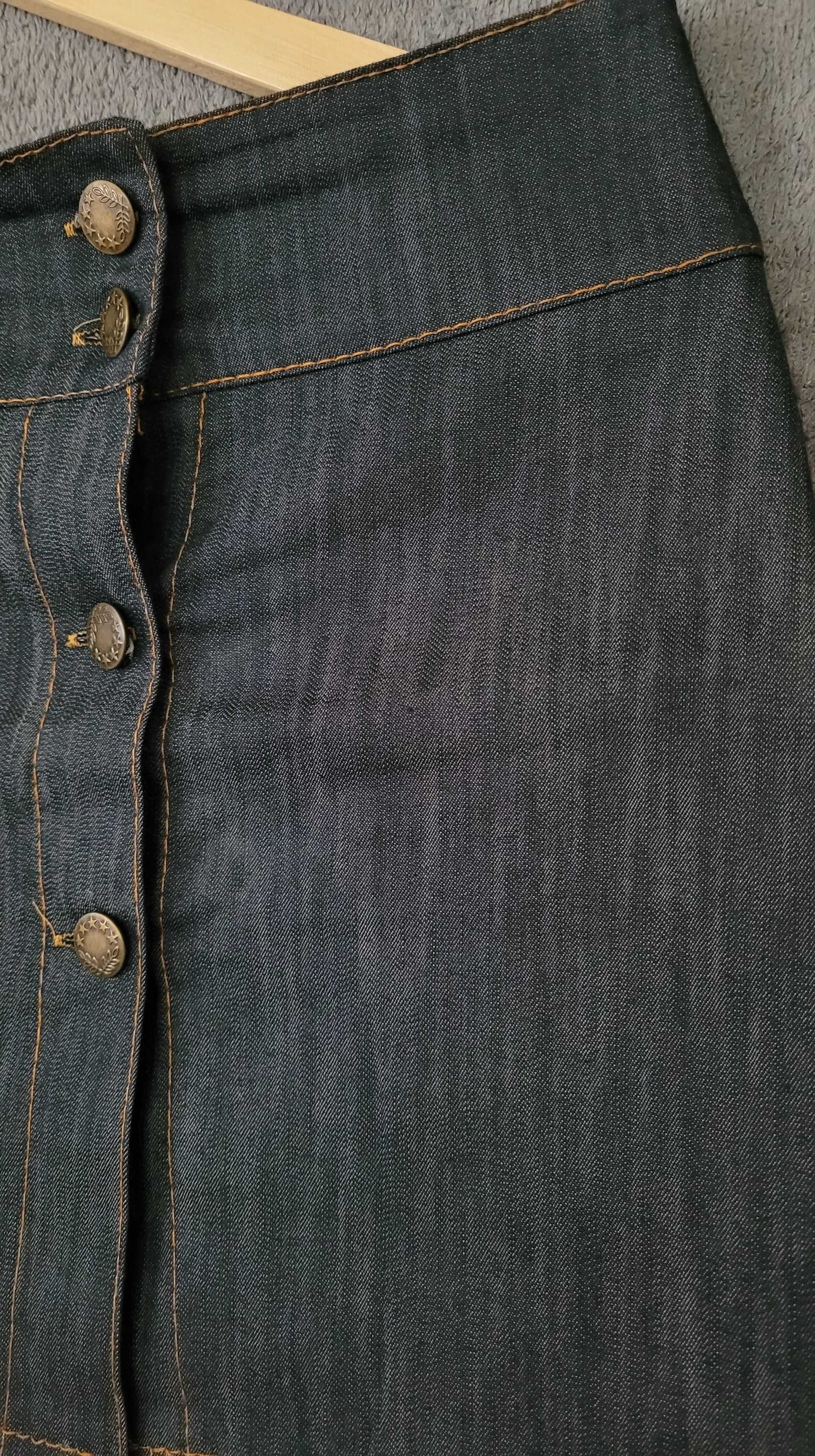 Spódniczka mini z guzikami imitacja jeans XL