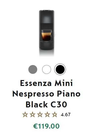 Essenza Mini Nespresso Piano Black C30 como nova