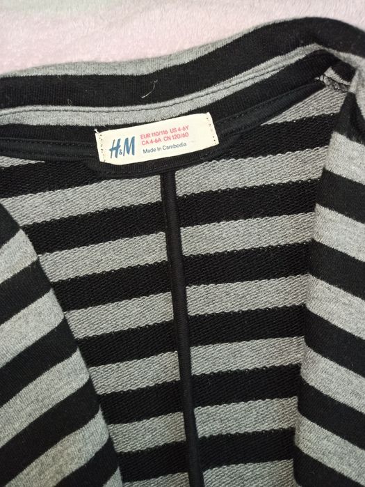 Marynarka w paski H&M r 110/116 (4-6 lat). Opaska gratis!