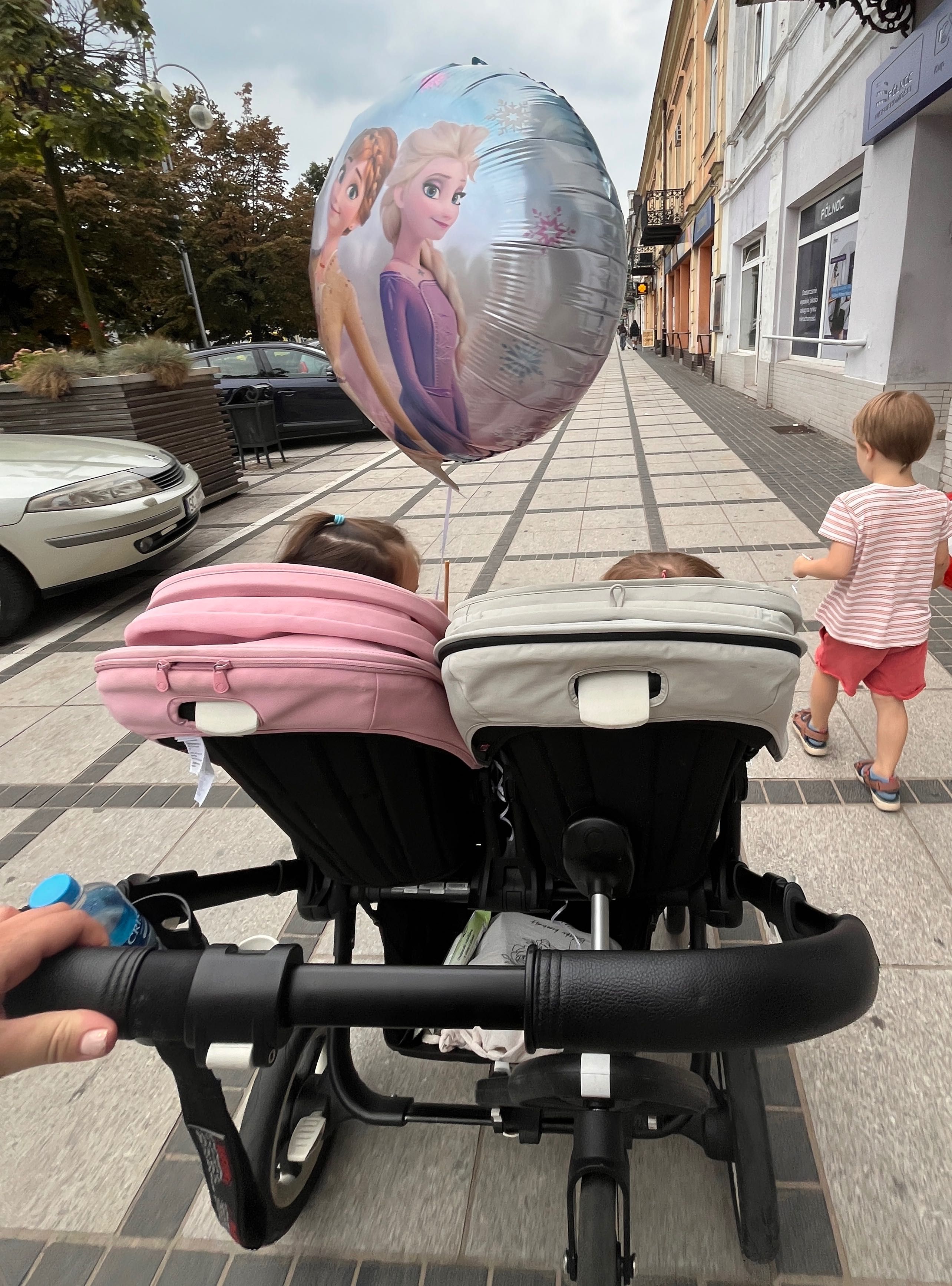 Wózek spacerówka podwójny różowy bugaboo donkey dostawka