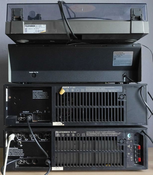 Wieża Vintage Telefunken Wzmacniacz + Tuner + Magnetofon + Gramofon