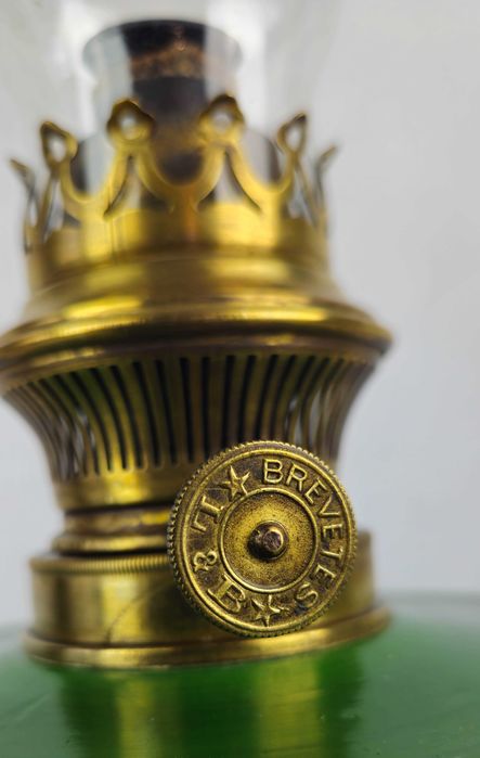 Piękna kolumnowa lampa naftowa SECESJA XIX w - Francja