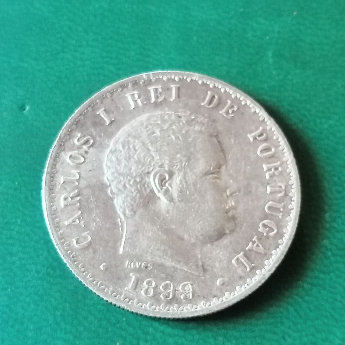 moeda em prata 500 reis 1899  D carlos l