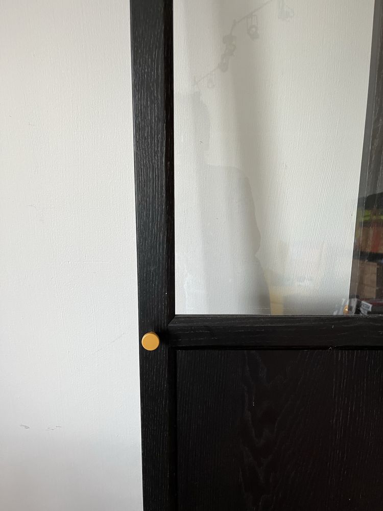 Drzwi Ikea Oxberg czarne szklo komplet