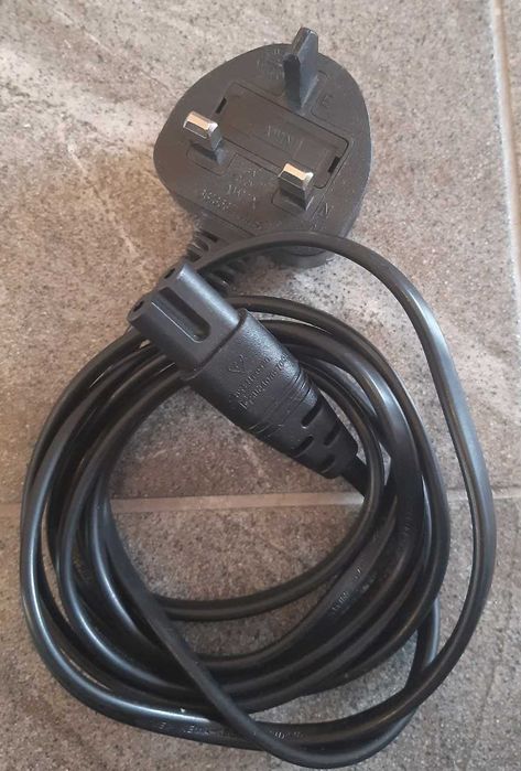 Kabel Zasilający Angielska Wtyczka Motylek Telewizor AGD Radio