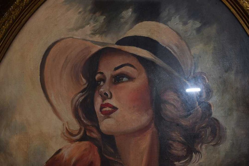 Olga Boznańska - Kobieta W Kapeluszu - Duży Stary Polski Obraz