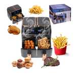 Frytkownica 2x4L / 2500W beztłuszczowa LINBOX Air Fryer  CZARNA