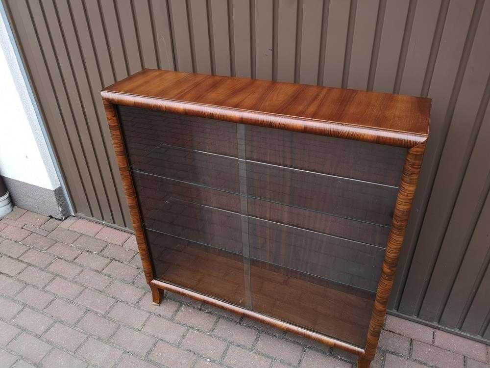 Witryna Serwantka ART-DECO Orzech Stara Antyk Po Renowacji Okazja.