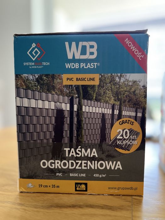 WDB PLAST taśma ogrodzeniowa 19cm x35m kolor RAL 7040