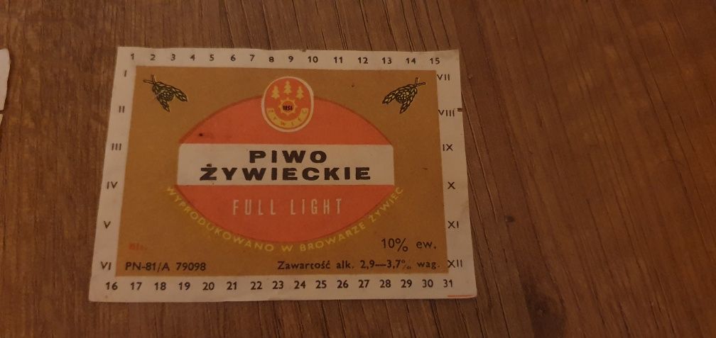 Etykieta piwa żywiec
