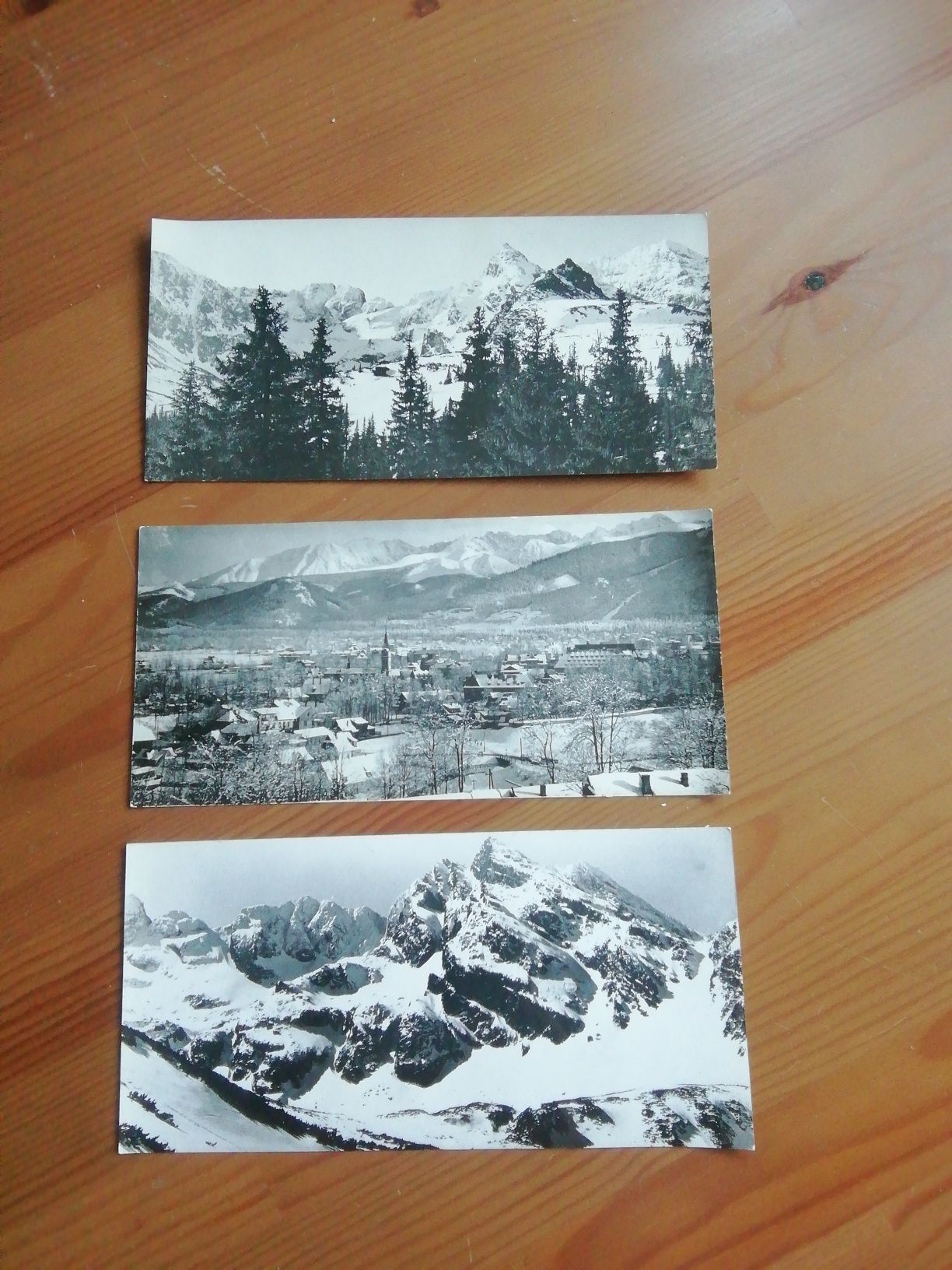 Panoramiczne pocztówki z 1963 i 1962 roku. Tatry, Zakopane, 3 sztuki