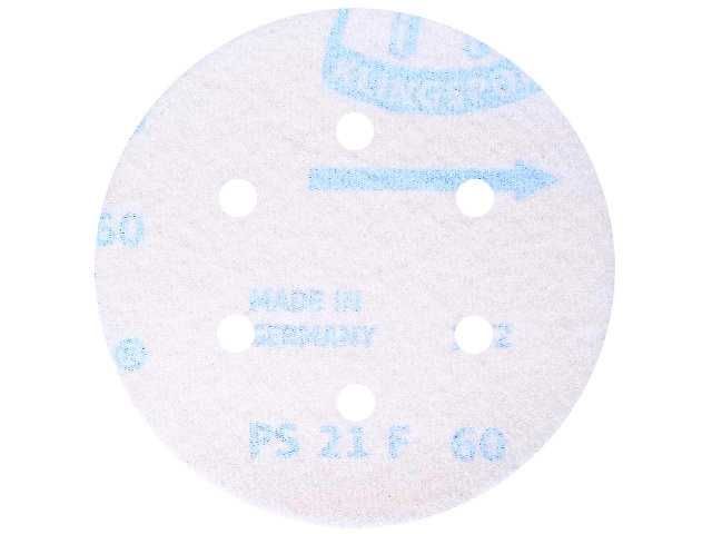 50 SZTUK! Krążek papier ścierny na rzep PS21 KLINGSPOR 150 P 60 -6 otw
